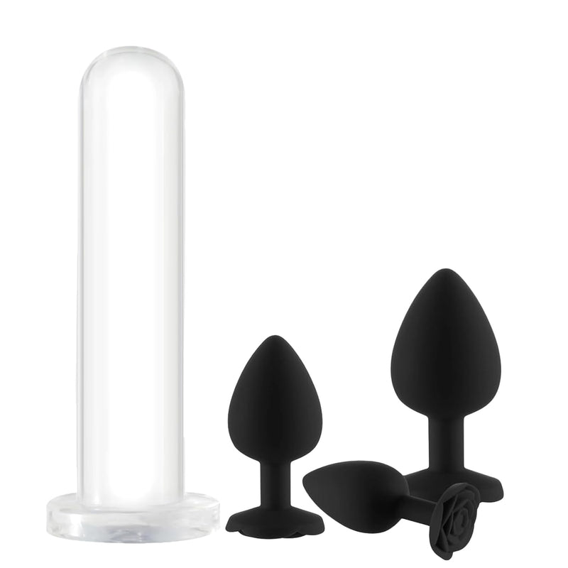 7.48" Anal Dildo+3Pcs Rose Anal Plug