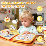 Jollybaby Montessori Activity Busy Book for Toddlers, Preschool Educational Learning Busy Board for 3 Year Old, Felt Quiet Book Birthday Gift - Farm