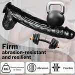 Oversize Realistic Dildo Adult Sex Toy For Women, G Spot Anal Stimulator, Suction Cup, Body-Safe Material (Black)