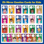 Emotions Learning Flashcards For Kids, 26 Feelings Cards With Built-In Mirror, Social Emotional Skills, Alphabet Flash Cards, Autism/Adhd Learning Materials For Toddlers Preschool Classroom