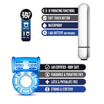 Blush Stay Hard Bull Ring 3-In-1 Vibrating Penis Ring, Partner'S Clitoral Stimulator, 10 Powerful Vibes, Ipx7, Tpe Soft Stretchy Cock Ring - Love Enhancer Adult Sex Toy For Men & Couples Play - (Blue)