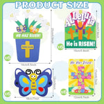 24 Pcs He Has Risen Easter Felt Craft Kits for Kids, Christian Sunday School Activity