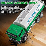 4 Packs Die-Cast Mini Garbage Truck Toy, Metal Trash Truck Vehicles Set For Kids, Friction Powered Recycling, Tankers, Alloy Dump Model Toy For Toddlers Boys