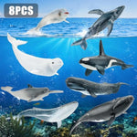 8Pcs Whale Figurines Toys For Toddlers, Realistic Ocean Animals Figures Sea Creatures Toys For Kids Includes Beluga Orca Blue Whale, Birthday Party Favors & Gifts For Boy Girl