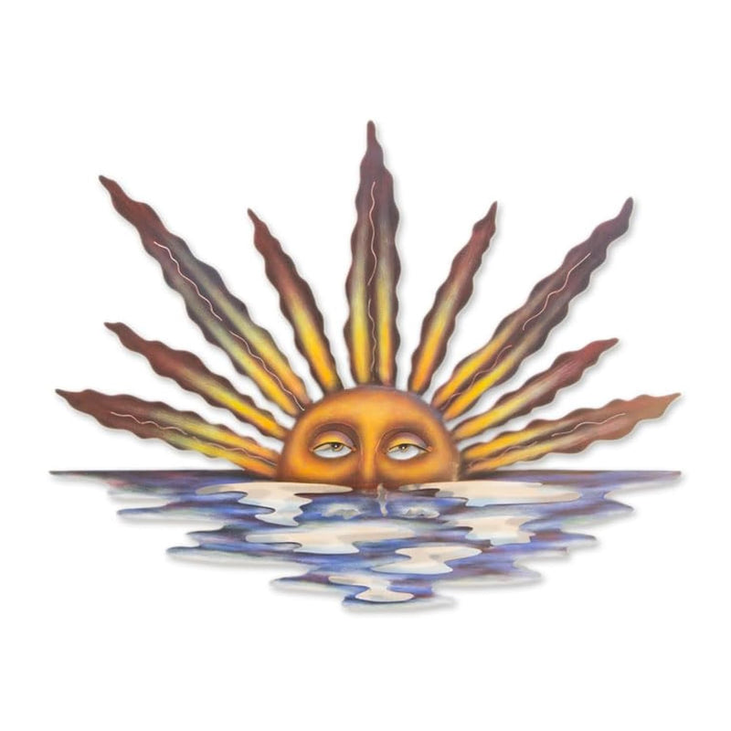 Sun And Moon Large Steel, Yellow 'Sunset In Sayulita' Wall Mural