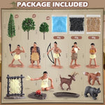 Powhatan Indians, Powhatan Native American Figurines Set, Figurine Includes Powhatan Indian Figurines, Chief, Campfire, Trees, For Kids Historical Education School Project Decoration Birthday Gift