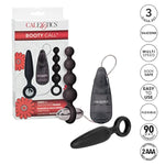 Booty Call Vibro Kit - Wired Vibrating Bullet Anal Pleasure Beads - Vibe Egg Anal Probe Adult Sex Toy - Black