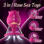 Sucking Vibrator Sex Toys - Rose Vibrators With 3 Brush Heads And Removable Cup, 12 Rotation 8 Sucking Modes For Clitoral, Nipple, Anal Stimulation, Adult Sex Toy For Women Or Couples Pleasure