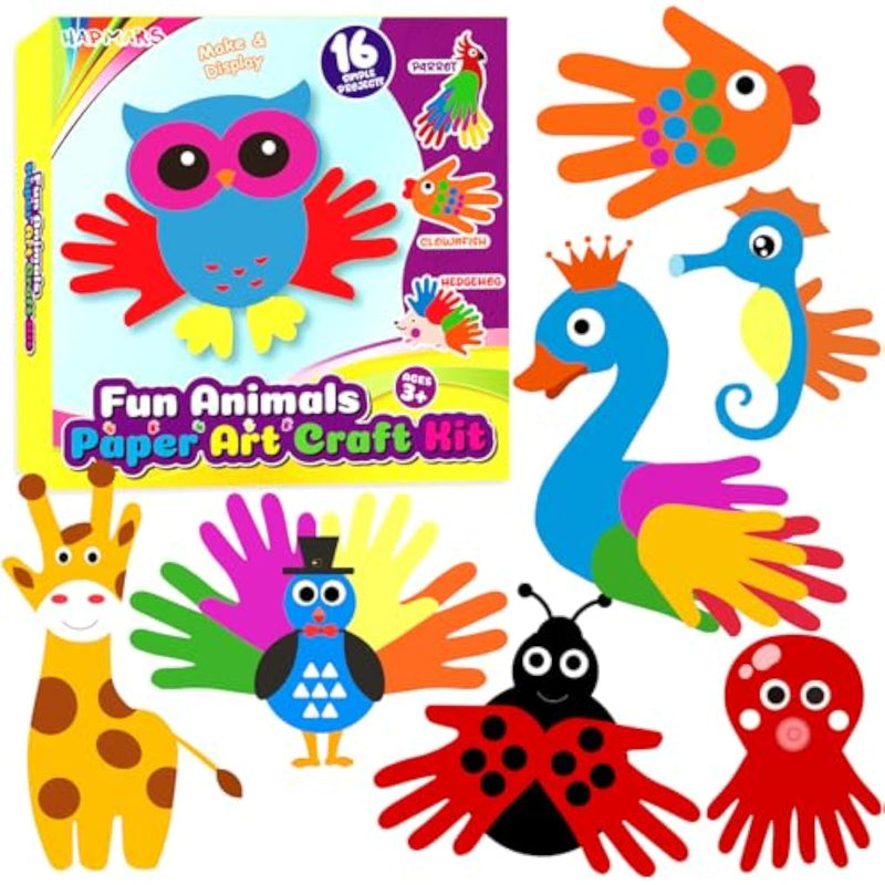 Toddlers 3+ Handprint Art Kit, 16 Pieces Paper Cutout Craft Set