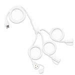 Outdoor Extension Cord 1 To 3 Splitter, Max 13Ft End To End (25Ft Total), 3 Pr