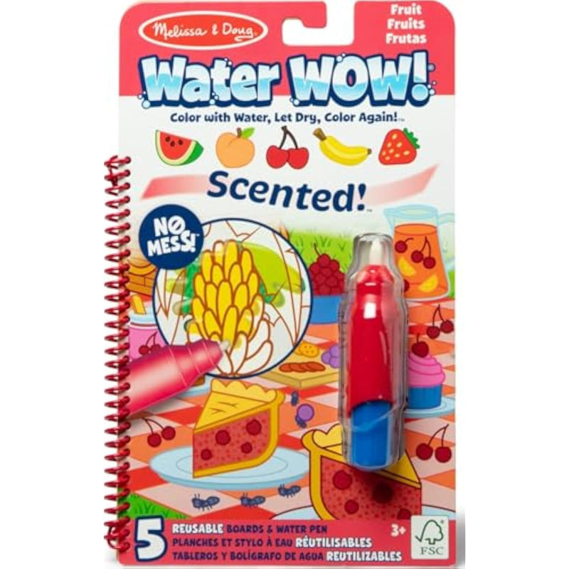 Scented Water-Reveal Coloring Book, Reusable Mess-Free Activity Pad for Kids Ages 3+