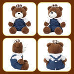 Brown Bear Stuffed Animal In Shirt Back Pants Soft Plush Toy Cute Plushies For Girls Boys Birthday