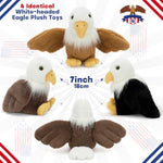 4-Pack American Bald Eagle Plush Toys – 7" Cuddly Eagle Stuffed Animals In Various Poses, Perfect Collectible Gift For Kids & Patriotic Enthusiasts