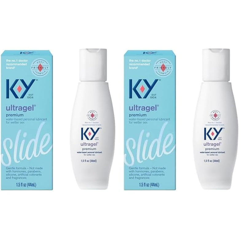 Ultragel Lube, Personal Lubricant, New Water-Based Formula, Safe For Anal Sex, Safe To Use With Latex Condoms, For Men, Women And Couples, Body Friendly 1.5 Fl Oz (Pack Of 2)