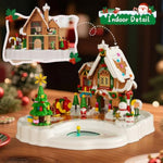 Christmas Gingerbread House Building Set With Magnetic Base, Magnetic Santa Claus Interactive Christmas Tree With Music And Snowmen Building Block Toy Holiday Train Gift For Kids Or Adults