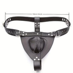 Men's BDSM Adjustable Leather Chastity Belt and Harness for Adult Bondage Play