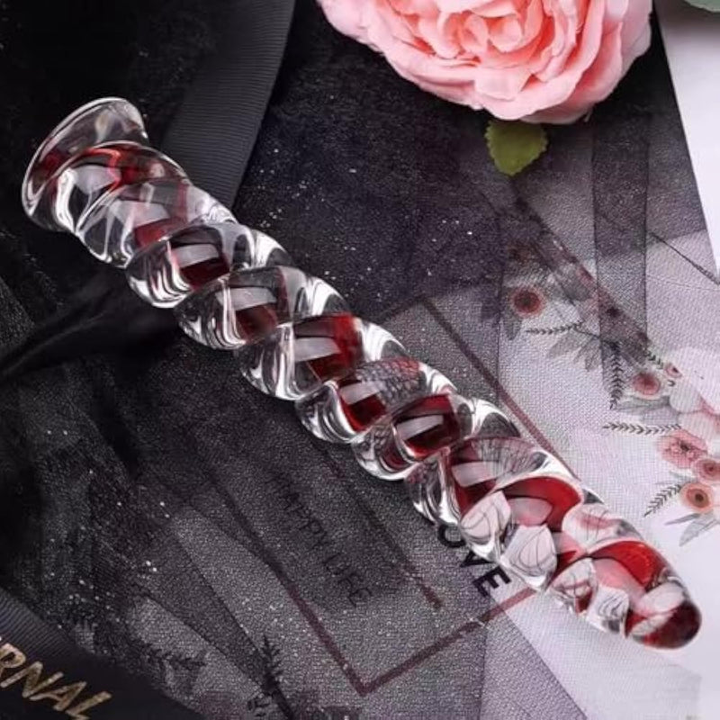 Glass Dildo Fantasy Dildo Adult Sex Toys For Couples,Clear Dildo Spiral Anal Dildo Glass Butt Plug For Prostate Massager Stimulator, Thin Realistic Dildos Anal Sex Toy For Men Women