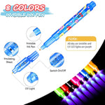 Invisible Ink Pen For Kids, Birthday Party Favors For Girls Boys, Spy Pens With Uv Light Secret Message Magic Markers, Goody Bag Stuffers Toys For 4-12 Year Old Girls Boys Gift (8Pcs)