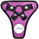 Adjustable Strap On Dildo Harness, Double Hole Pegging Harness Leather Soft Ring Belt For Male (Purple)