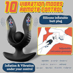 Inflatable Anal Plug Expandable 10 Vibration Modes G Spot Stimulator Prostate Massager Adjustable Anal Toy Silicone
