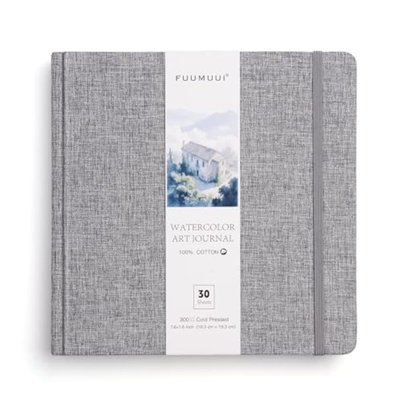 7.6 x 7.6 Watercolor Sketchbook, 30 Sheets, 140 lb 300 GSM Cotton Paper