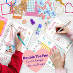 2 Pack DIY Journal Kit for Girls Ages 8-14, 70+ Pcs Scrapbook & Diary Craft Set