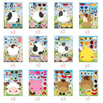 36 Pcs Reusable Make-a-Face Sticker Sheets, Mix & Match Craft Activity for Kids