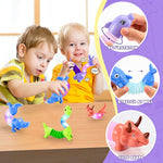 Animals Christmas Fidget Toys For Toddlers: 6 Pack Led Animal Pop Tubes For Kids 3 4 5 6 7 8 Year Old Girls Boys Toddler Birthday Gifts Autism Sensory Toy For Grandkids Age 3-8 Tube