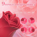 Rose Sex Toy Vibrator,Clitoral Tongue Licking Vibrator, Vibrating Cock Ring Adult Male Sex Toys, Vibrating Penis Ring For Men With 9 Vibration Adult Toys