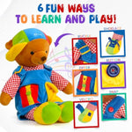 Talking Learning Dress-Up Bear For Toddlers – Educational Plush Toy That Talks & Sings Abcs, Zipper Button Shoelace Buckle Skills, 18” Life-Size Sensory Stuffed Animal For Preschool Kids