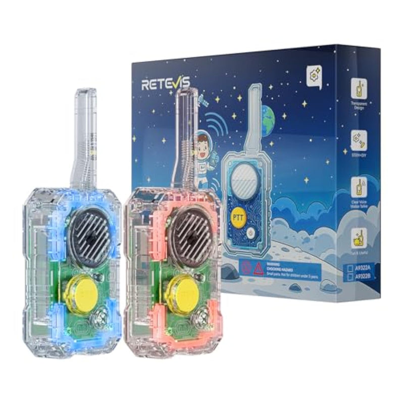 Retevis EZTalk 80 STEM Toys for Ages 8-13, DIY Walkie Talkie Kit for Kids, STEM Gifts for Kids, Science Kits for Christmas Boys Girls Age 6-8, Experiment Electronics Kit, Beginner's Starter DIY Set