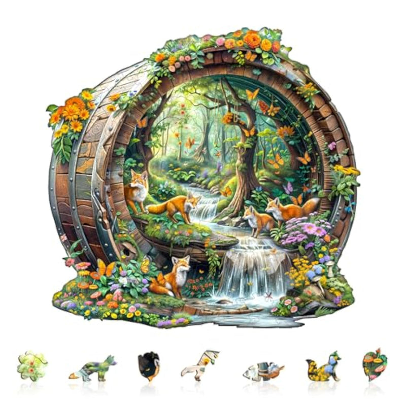 Wooden Puzzles For Adults, Fox Wooden Jigsaw Puzzle For Adults, 100 Piece Unique Animal Shape Wood Puzzles Adult, Birthday Party Gifts For Friends & Family Leisure Time Game Home Decor (S-8.5*8.1In)