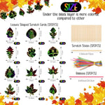 120 Pcs Fall Thanksgiving Crafts Scratch Autumn Paper Leaves Art Kit