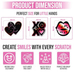 Valentine's Day 48 Scratch Art Ornament Cards with 24 Sticks
