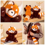 Red Panda Plush Cute Stuffed Animals For Girls Standing Plush Cute Toy Kawaii Birthday For Kids Adults Boys