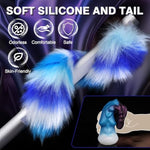 5.51" Silicone Large Butt Plug Tail Plug, 11.8" Fantasy Long Anal Stretcher Cute Furry Fox Tail With T-Base For Cosplay, Anal Sex Toys For Women Men