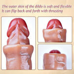 17.7 * 1.8 Inch Dual Headed Huge Movable Dildo For Men Women, Long Realistic Silicone Skin Penis Extra Large Xl Dual Glans Flexible Dildo, Thick Anal G-Spot Dildos Sex Toy For Couples Lesbian Gay Game