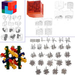 18 Pack Large Wooden Brain Teaser Puzzles Wooden Burr Puzzles Brain Teaser Puzzle With Gift Packing Box Magic Puzzle Games Toys Stocking Stuffers Party Favors For Kids And Adults (Colorful Wood)