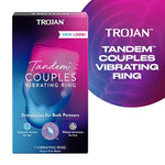 TROJAN Vibrations Tandem Couples Vibrating Ring, Personal Massager, 1 Count, Violet (Pack of 2)