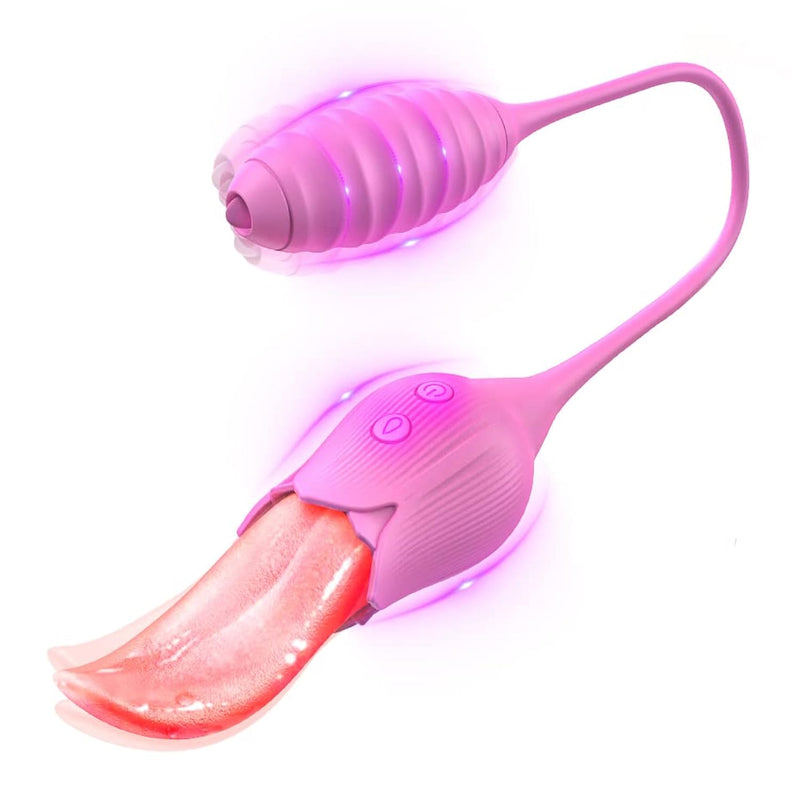Clitoral Licking Tongue Vibrator, Vbrating Rose Sex Toy For Women, Clit & Nipple Stimulator With 10 Vibration, Female Adult Sex Toys, Dildo Realistic Soft Tongue: Pat, Lick