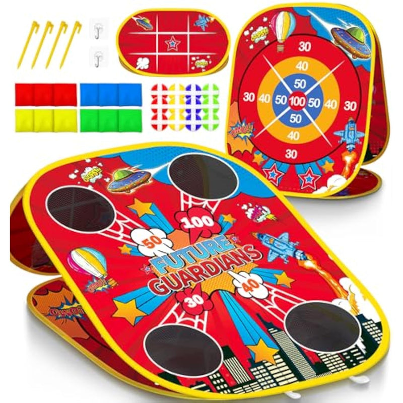 Spider Bean Bag Toss Game For Kids,Birthday Gifts For Boys Girls,3-1 Cornhole Board Outdoor Toys For 3 4 5 6 7 8 Year Old Toddlers,Family Party Activity Yard Backyard Beach Lawn Party Camping Game