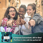 Menstrual Kit All-in-One | Convenience on The Go | Single Period Kit Pack for Travelling, Tweens & Teenagers | Individually Wrapped Feminine Hygiene Products (Blue Forest)