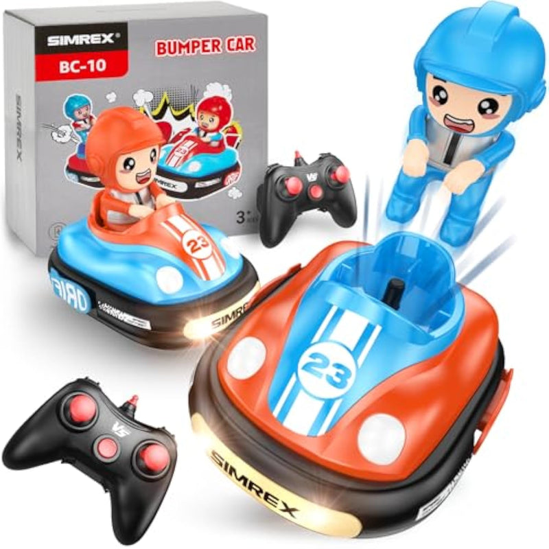 Remote Control Bumper Cars For Kids - 2 Player Battle Set With Lights & Music, Toy Rc Car For Toddlers Boys Girls Ages 3-8, Christmas Birthday Gift For Boys Girls