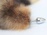 Versatile Tail Stainless Steel Fox Tail: Sensual Anal Plug & Stylish Keychain (Small Plug, Red)