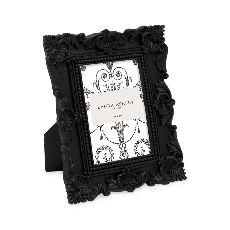 2X3 Black Ornate Textured Hand-Crafted Resin Picture Frame With Easel, For Tab