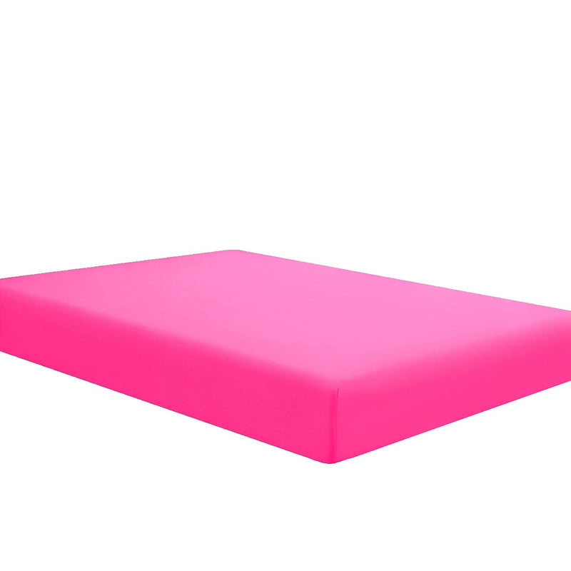 Hot Pink Fitted Sheet, 14 Inch Pocket Deep, Microfiber Sheets, Twin Size