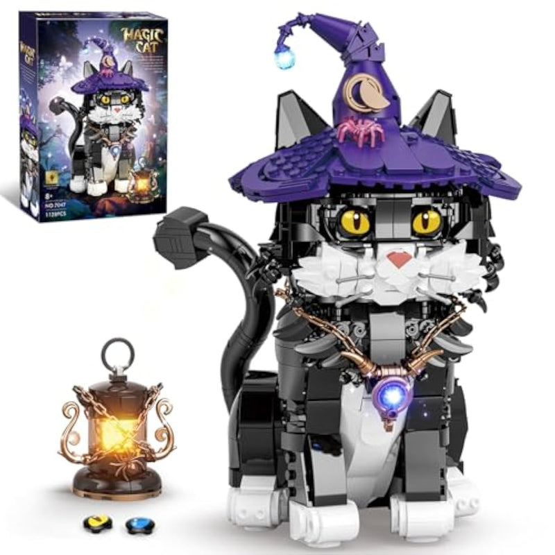 Ideas Magic Cat Animal Building Set For Adults, Unique Moc Cat Model Toy For Home Office Decor, Compatible With Lego Cat, Creative Gift For Kids Boys & Girls 8+ (1128 Pcs)