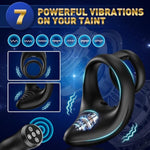 Vibrating Cock Ring Taint Vibrator Penis Ring Male Vibrator, Adult Sex Toys For Men Remote Control Perineum Stimulator Penis Vibrator, Silicone Dual Cockring Male Couple Sex Toy