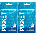 TENGA POT-006C Cool Spark Beads Pocket TENGA Portable Male Masturbator, Blue (Pack of 2)