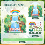 24 Sets Rainforest Christian Craft Kit with Jungle Stickers & Hanging Sign Cards